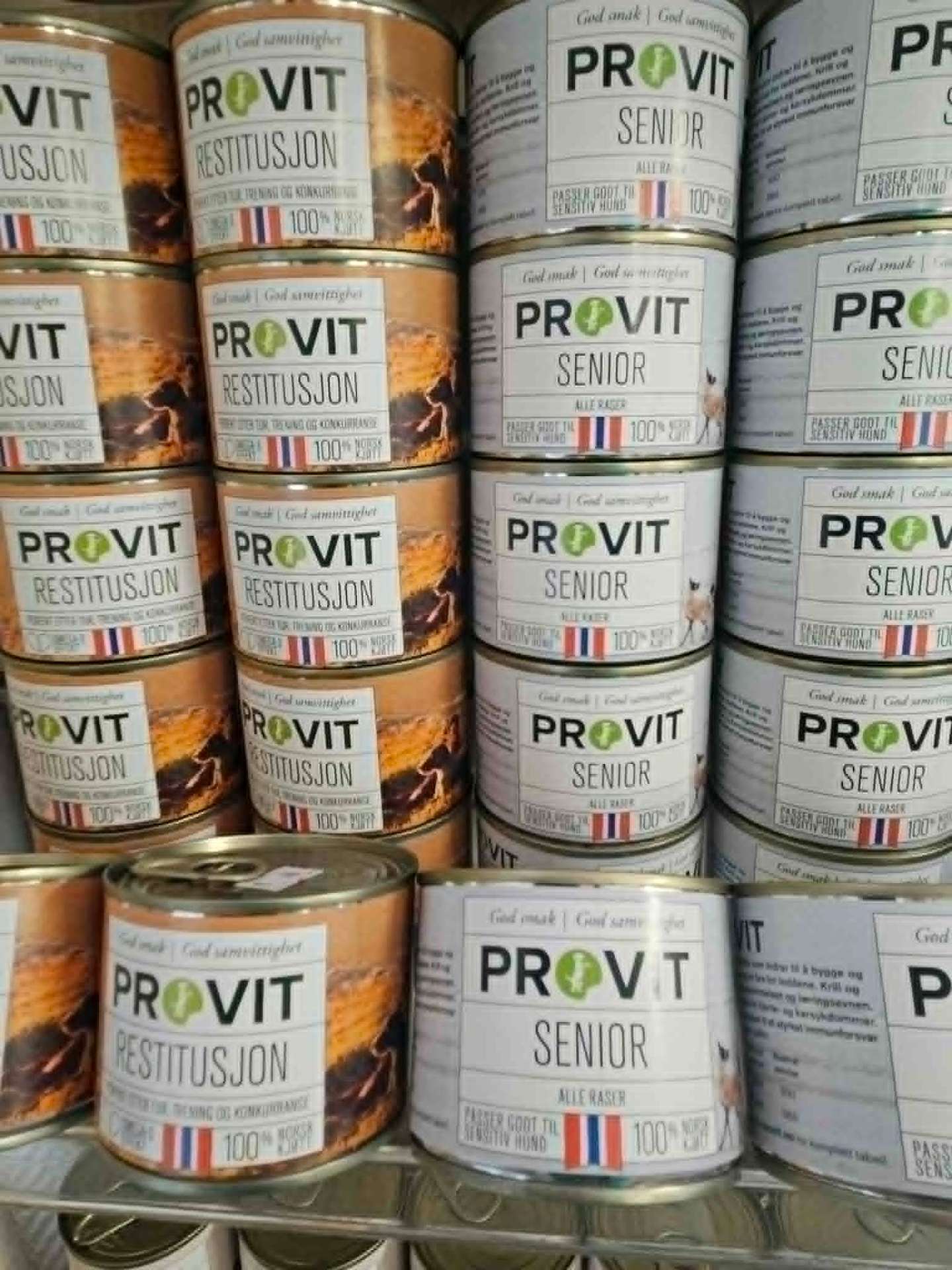 Provit Restitusjon og Senior våtfôr